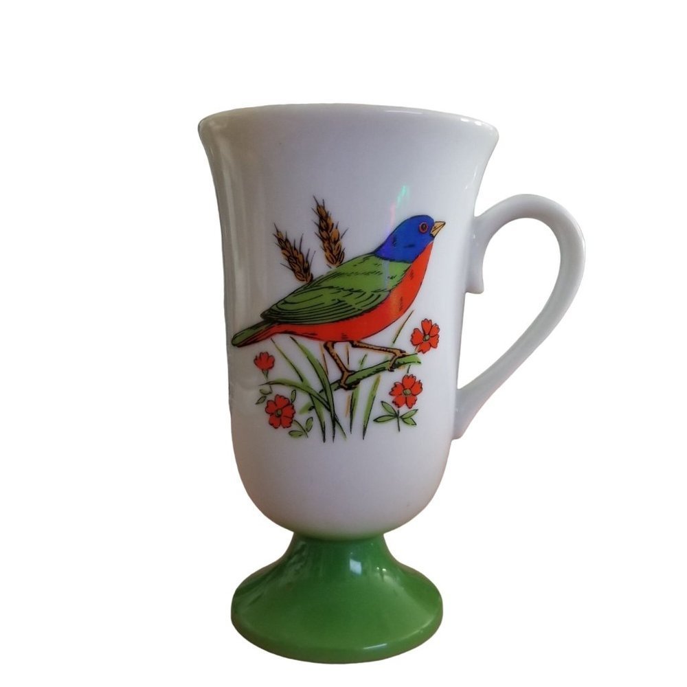 SOLD  Roberts Song Bird Irish Coffee Mugs Pedestal Tea Cups Set of 5 - Picture 9 of 16